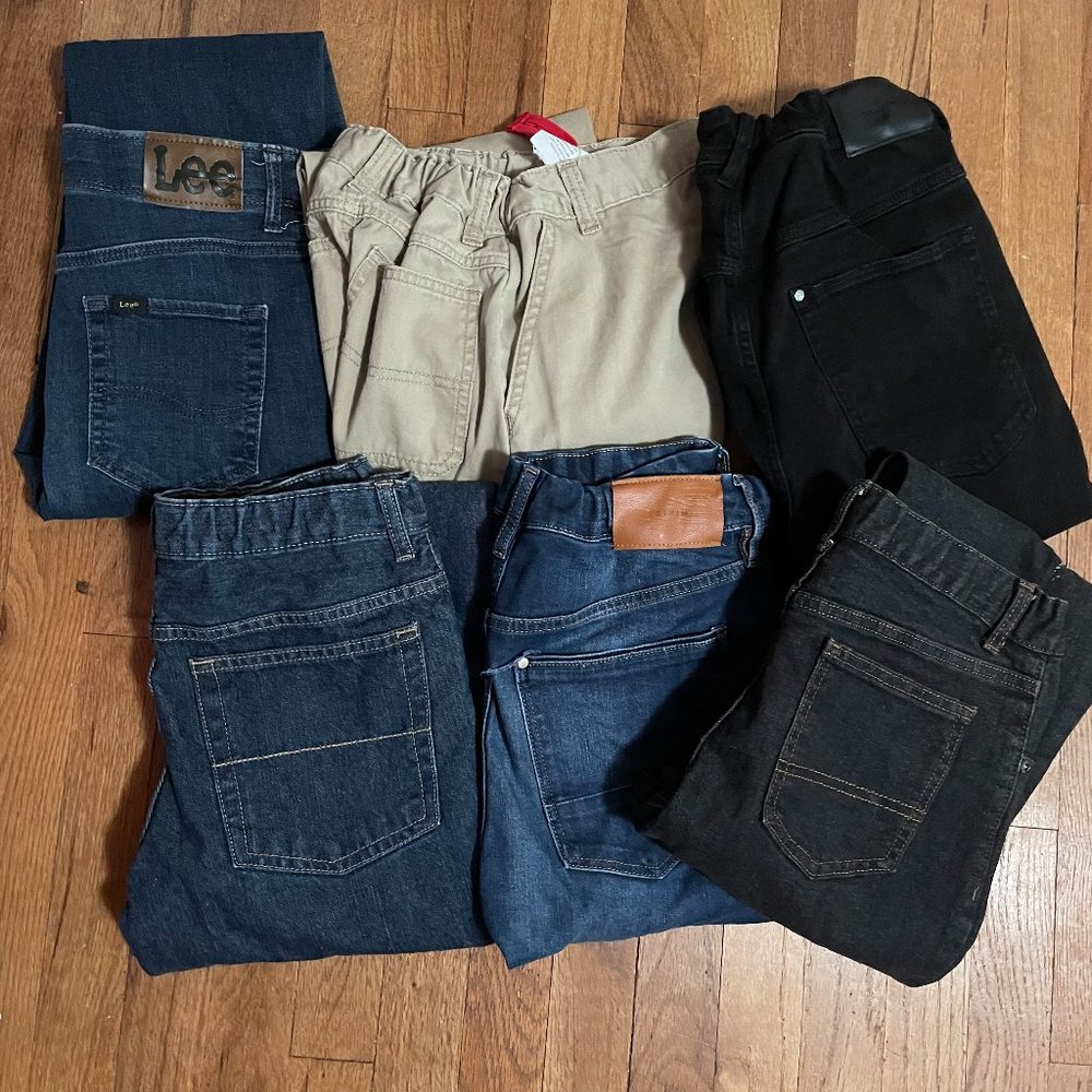 6 pair of boys jeans size 14
